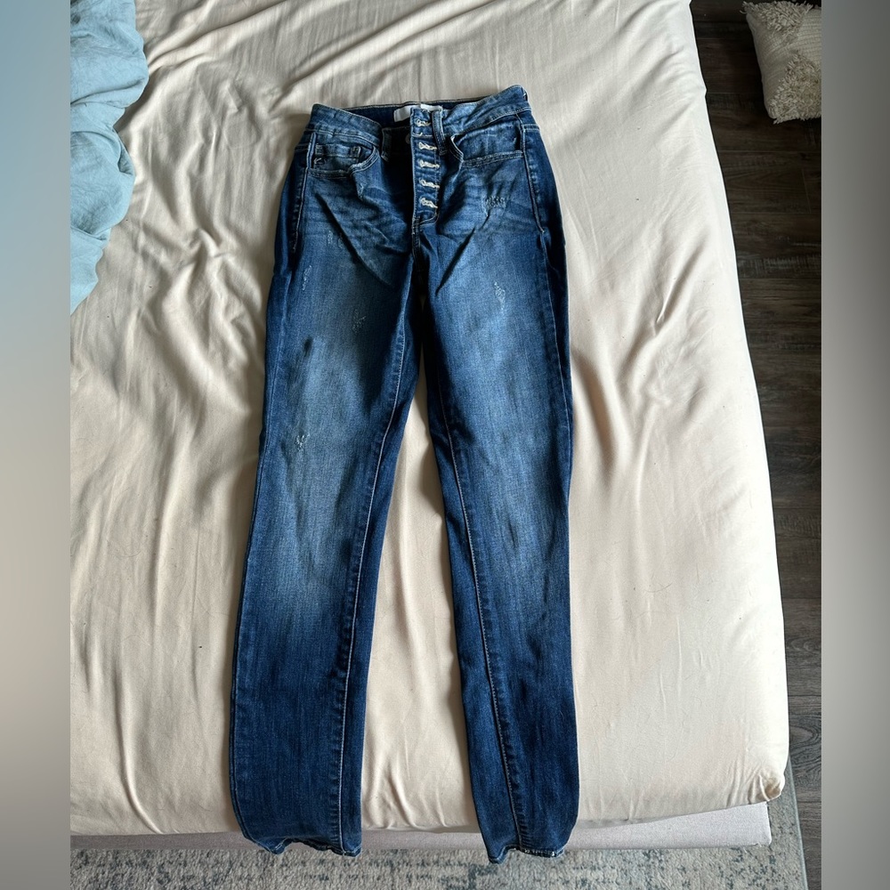 Kancan Hugh waisted dark wash jeans